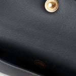 MULBERRY Press Stud Coin Pouch in Black Micro Classic Grain