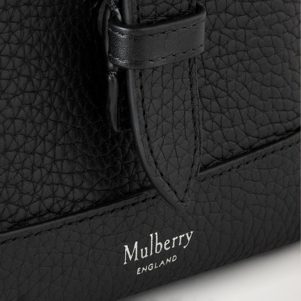 MULBERRY Chiltern Small Classic Grain Phone Pouch in Black
