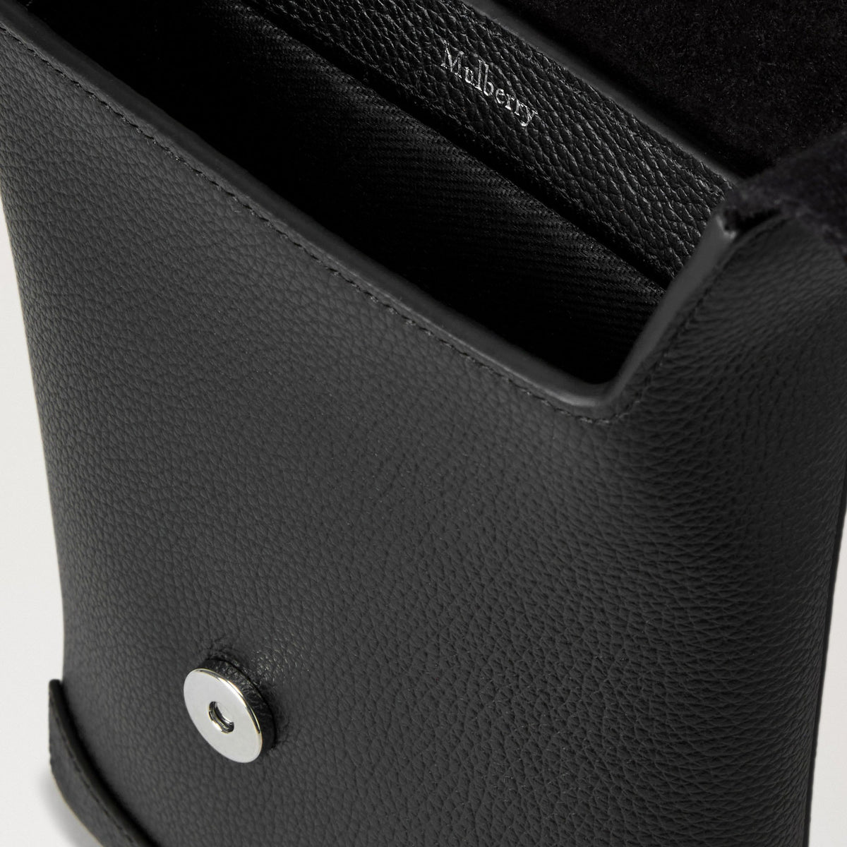 MULBERRY Chiltern Small Classic Grain Phone Pouch in Black