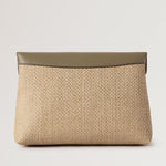 MULBERRY Large Darley Cosmetic Pouch in Linen Green-Natural