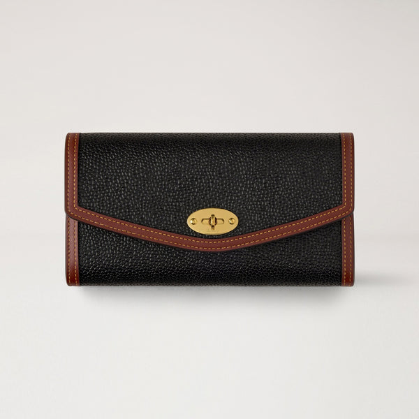 MULBERRY Darley Scotchgrain Wallet  in Black-Cognac