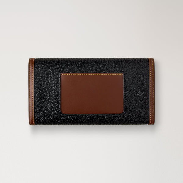 MULBERRY Darley Scotchgrain Wallet  in Black-Cognac