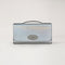 MULBERRY Lily Lizard Embossed Leather Clutch in Silver Iridescent