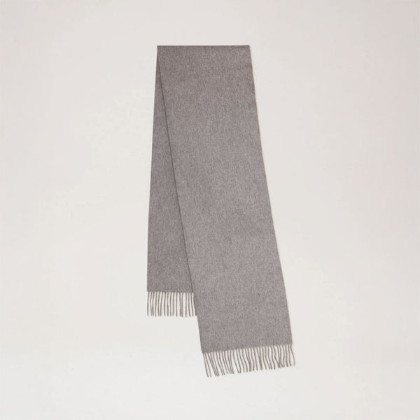 MULBERRY Small Solid Merino Wool Scarf in Light Grey Melange Merino Wool