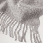 MULBERRY Small Solid Merino Wool Scarf in Light Grey Melange Merino Wool