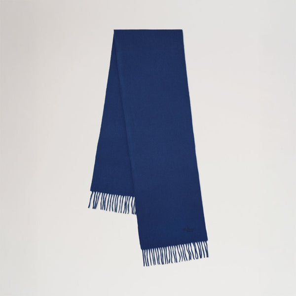 MULBERRY Small Solid Merino Wool Scarf in Stormy Blue Merino Wool