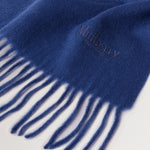 MULBERRY Small Solid Merino Wool Scarf in Stormy Blue Merino Wool