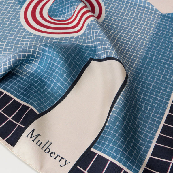 MULBERRY Summer Pool Square Scarf in Brighton-Night Sky