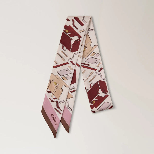 MULBERRY Skinny Scarf in Bayswater Workshop Blossom Pink