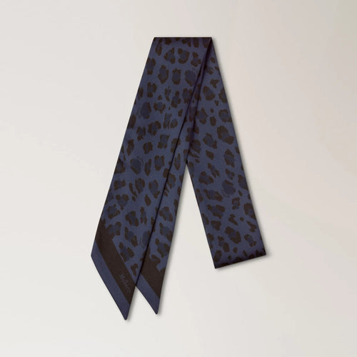 MULBERRY Skinny Scarf in Ebony Leopard