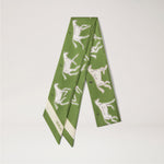 MULBERRY Chalk Horse Skinny Scarf in Fern