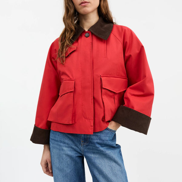 SKALL Gaby City jacket in Aurora Red