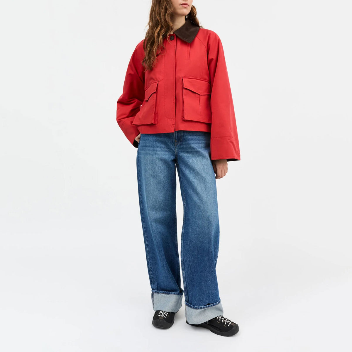 SKALL Gaby City jacket in Aurora Red
