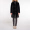 RINO & PELLE Geesje Single Breasted Faux Fur Coat with Detachable Collar in Black