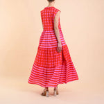 HANDPRINT DREAM APPAREL Geisha Dress in Stripe Pink