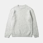 EDMMOND STUDIOS Glasgow Sweater in Plain Light Grey Melange