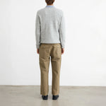 EDMMOND STUDIOS Glasgow Sweater in Plain Light Grey Melange