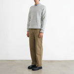 EDMMOND STUDIOS Glasgow Sweater in Plain Light Grey Melange