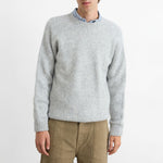 EDMMOND STUDIOS Glasgow Sweater in Plain Light Grey Melange