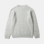 EDMMOND STUDIOS Glasgow Sweater in Plain Light Grey Melange