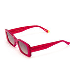 ZOE DE PASS Grace Rectangle Sunglasses in Red Glitter
