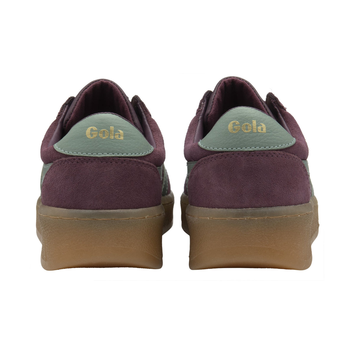 GOLA Grandslam Suede Trainer in Windsor Wine/Green Mist/Gum