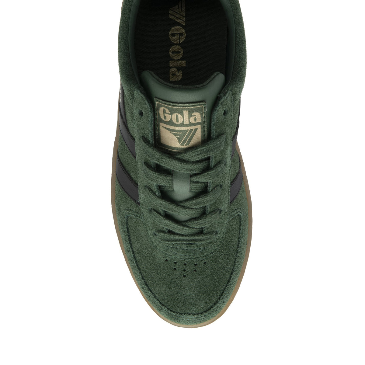 GOLA Grandslam Suede Trainer in Evergreen/Black/Gum