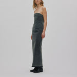 RABENS SALONER Anizette Grey Denim Fitted Dress in Washed Grey