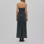 RABENS SALONER Anizette Grey Denim Fitted Dress in Washed Grey