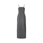 RABENS SALONER Anizette Grey Denim Fitted Dress in Washed Grey