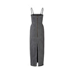 RABENS SALONER Anizette Grey Denim Fitted Dress in Washed Grey
