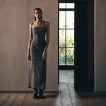 RABENS SALONER Anizette Grey Denim Fitted Dress in Washed Grey