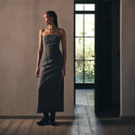 RABENS SALONER Anizette Grey Denim Fitted Dress in Washed Grey