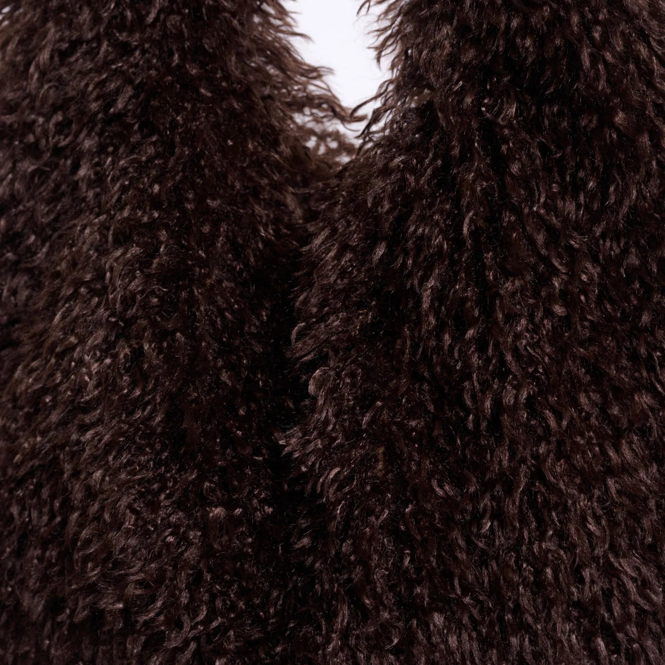 RINO & PELLE Gusta Faux Fur Shoulder Bag in Coffee Roast