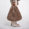 RINO & PELLE Gusta Faux Fur Shoulder Bag in Mocha Latte