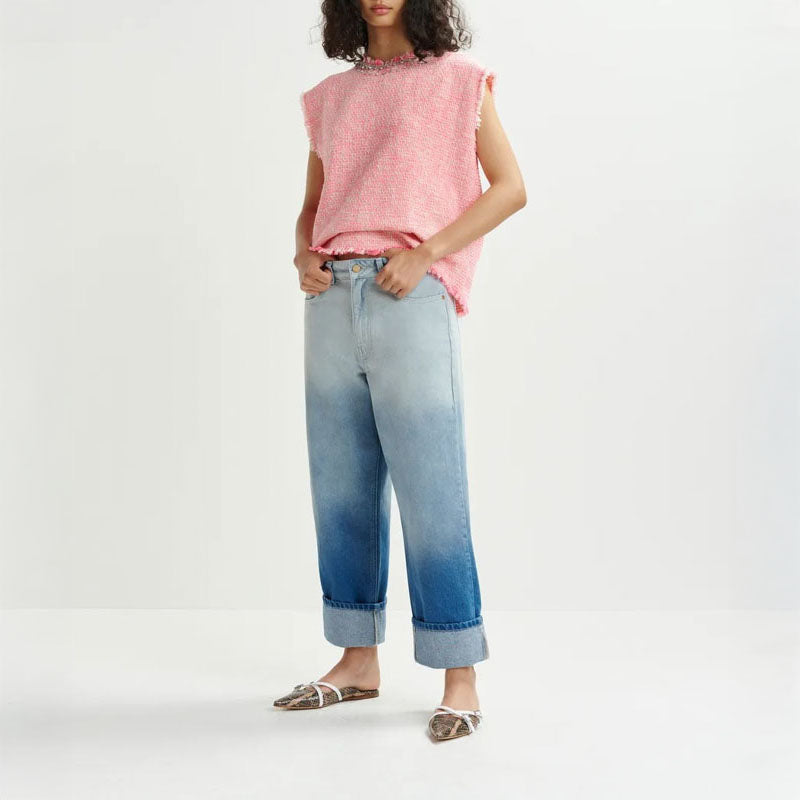 ESSENTIEL ANTWERP Habille Dip Dye Jeans in Aqua Blue