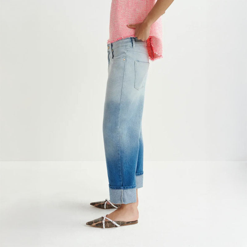 ESSENTIEL ANTWERP Habille Dip Dye Jeans in Aqua Blue