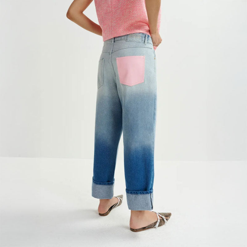ESSENTIEL ANTWERP Habille Dip Dye Jeans in Aqua Blue