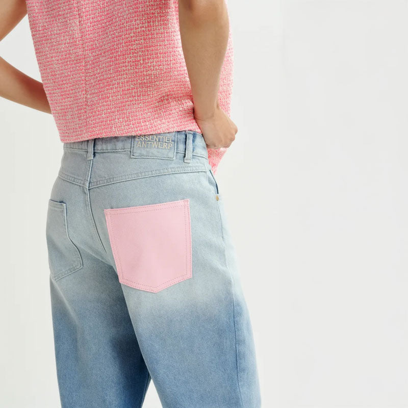 ESSENTIEL ANTWERP Habille Dip Dye Jeans in Aqua Blue