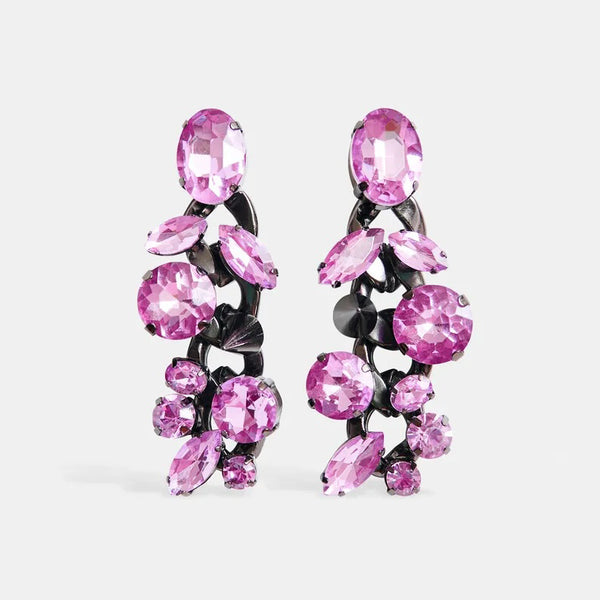 ESSENTIEL ANTWERP Halias Rhinestone Earrings  in Pure Pink