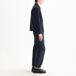 WAX LONDON Hamblin Double Face Check Wool Jacket in Navy
