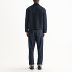 WAX LONDON Hamblin Double Face Check Wool Jacket in Navy