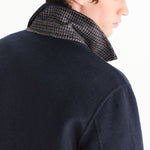 WAX LONDON Hamblin Double Face Check Wool Jacket in Navy