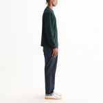 WAX LONDON Hayden Emorised Cotton Long Sleeve T Shirt in Dark Green