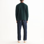 WAX LONDON Hayden Emorised Cotton Long Sleeve T Shirt in Dark Green