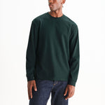 WAX LONDON Hayden Emorised Cotton Long Sleeve T Shirt in Dark Green