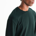 WAX LONDON Hayden Emorised Cotton Long Sleeve T Shirt in Dark Green