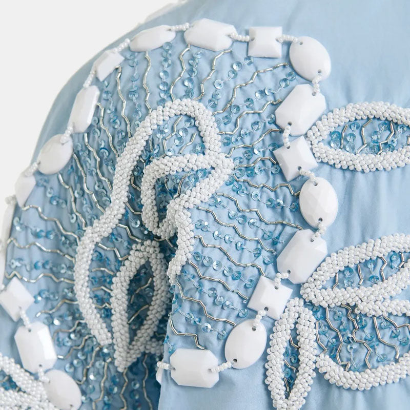 ESSENTIEL ANTWERP Hementine Embellished Shirt in Denim Blue