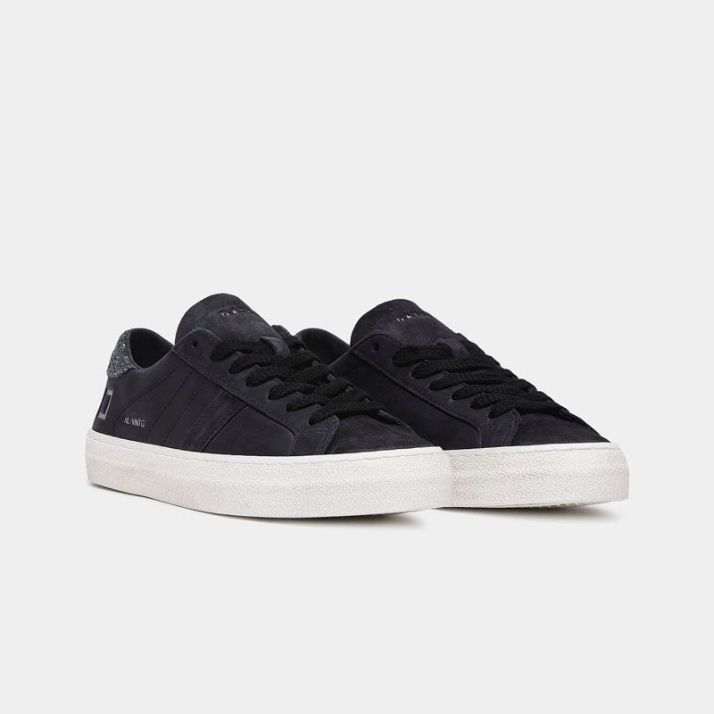 D.A.T.E Hill Low Vintage Calf Sneakers in Black