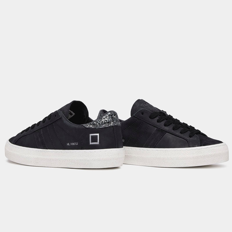 D.A.T.E Hill Low Vintage Calf Sneakers in Black